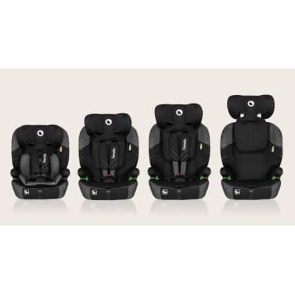 Lionelo - Autokrēsliņš LEVI ONE i-Izmērs 76-150 cm melna/pelēka