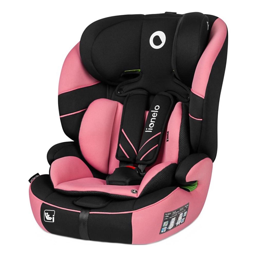 Lionelo - Autokrēsliņš LEVI ONE i-Izmērs 76-150 cm melna/rozā