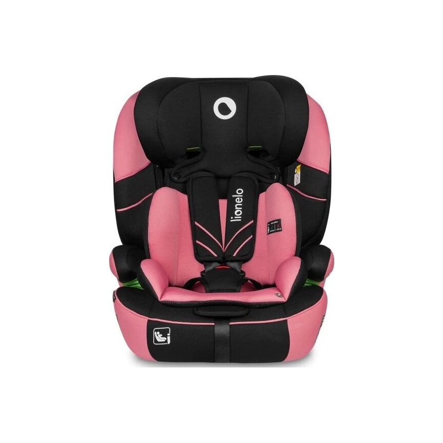 Lionelo - Autokrēsliņš LEVI ONE i-Izmērs 76-150 cm melna/rozā