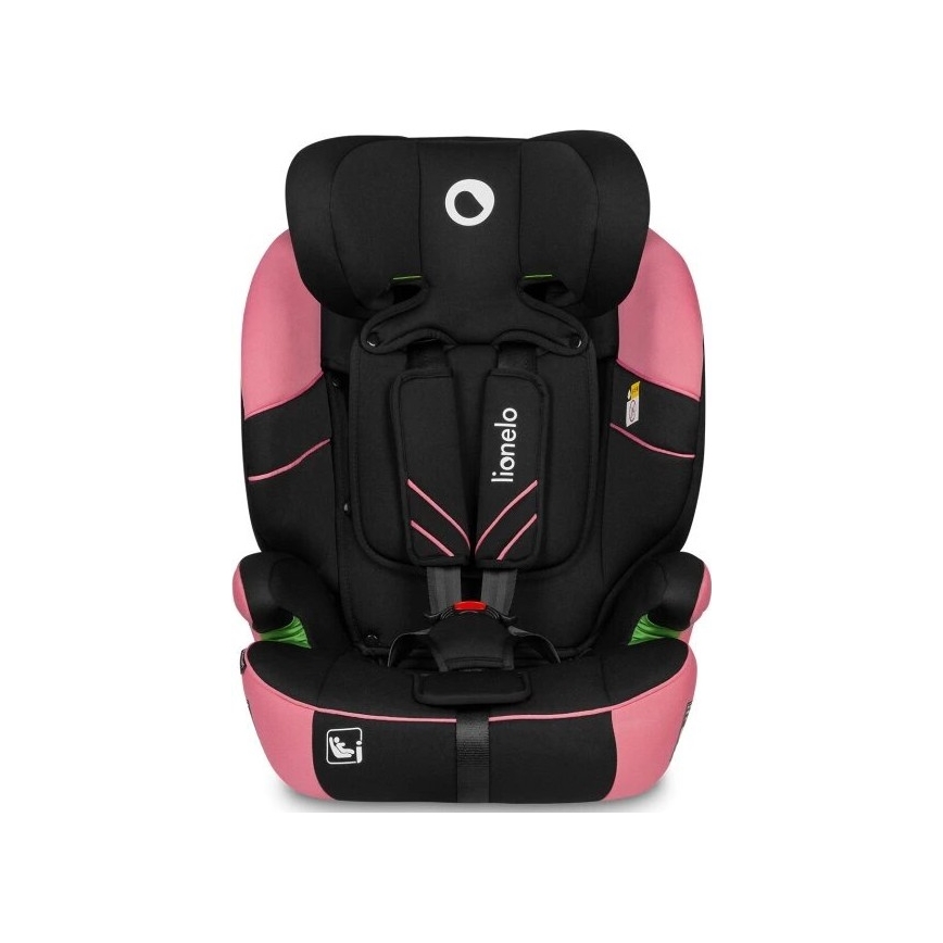 Lionelo - Autokrēsliņš LEVI ONE i-Izmērs 76-150 cm melna/rozā