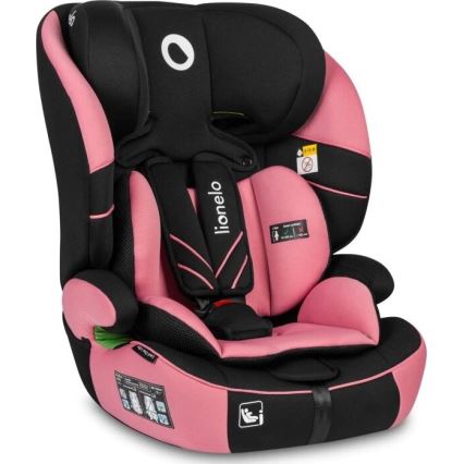 Lionelo - Autokrēsliņš LEVI ONE i-Izmērs 76-150 cm melna/rozā