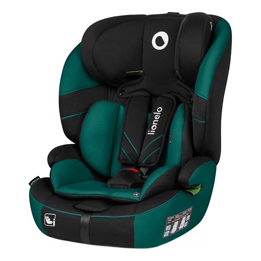 Lionelo - Autokrēsliņš LEVI ONE i-Izmērs 76-150 cm melna/zaļa
