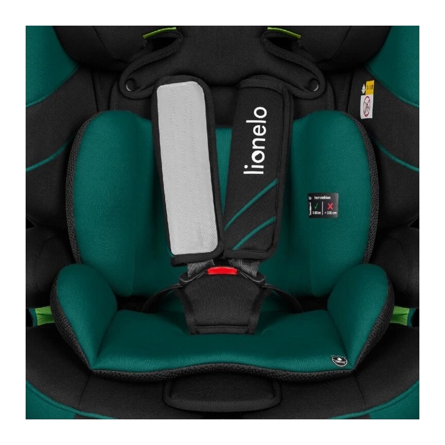 Lionelo - Autokrēsliņš LEVI ONE i-Izmērs 76-150 cm melna/zaļa