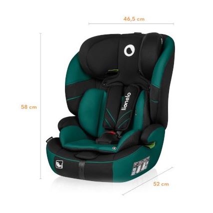Lionelo - Autokrēsliņš LEVI ONE i-Izmērs 76-150 cm melna/zaļa
