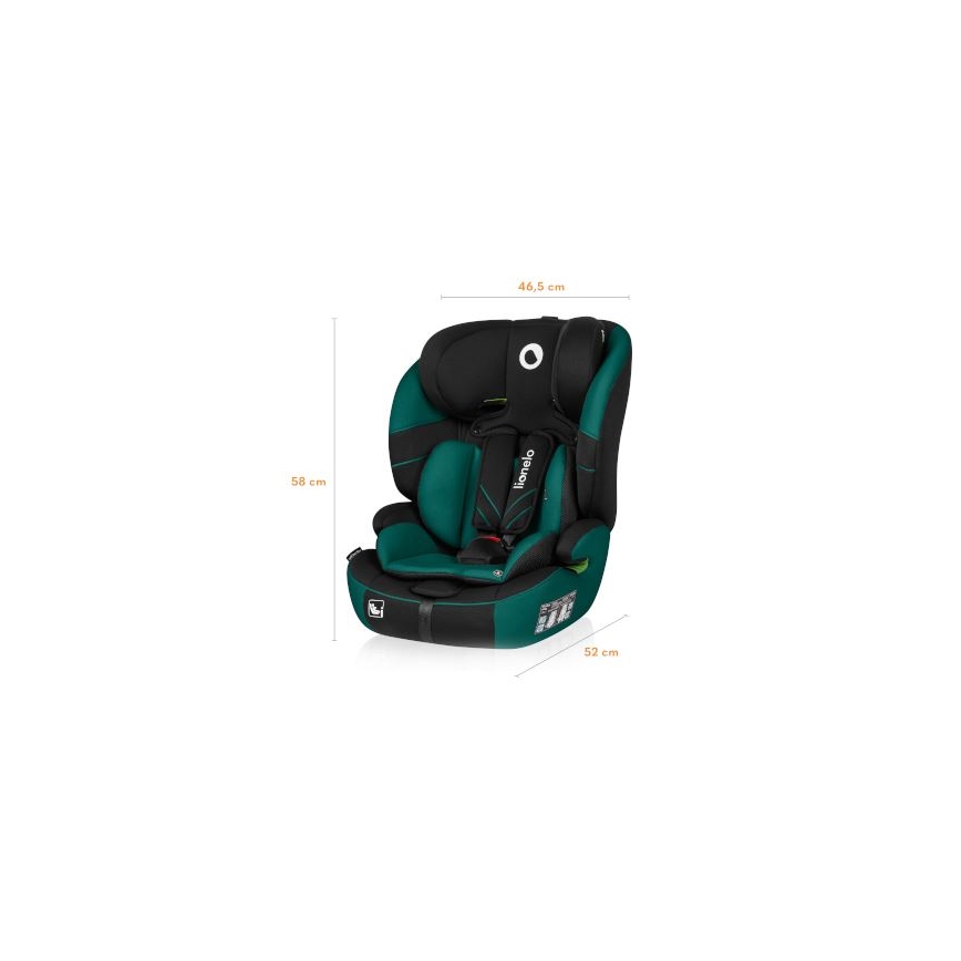Lionelo - Autokrēsliņš LEVI ONE i-Izmērs 76-150 cm melna/zaļa