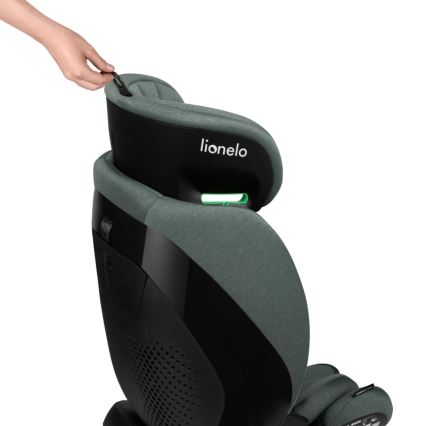 Lionelo - Pagriežams autokrēsls ar bāzi LAVENDER i-Size 76-150 cm, pistāciju zaļš