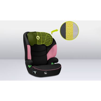 Lionelo - Autokrēsls LARS i-Size 100-150 cm melns/rozā