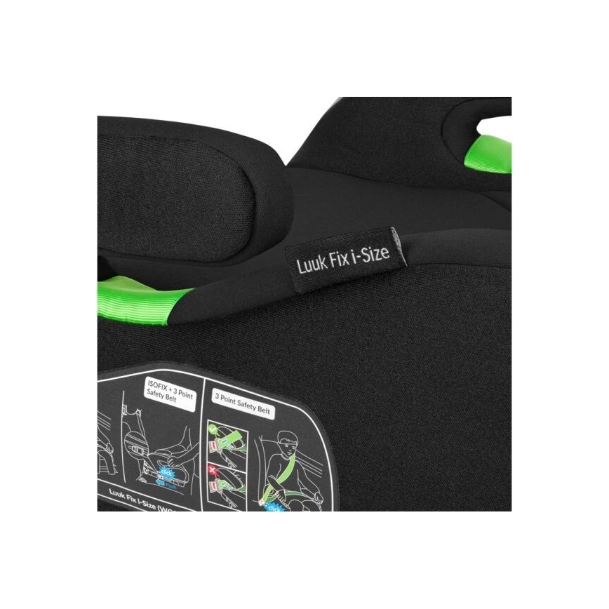 Lionelo - Automašīnas paaugstinājuma krēsliņš LUUK FIX i-Izmērs 125-150 cm melna
