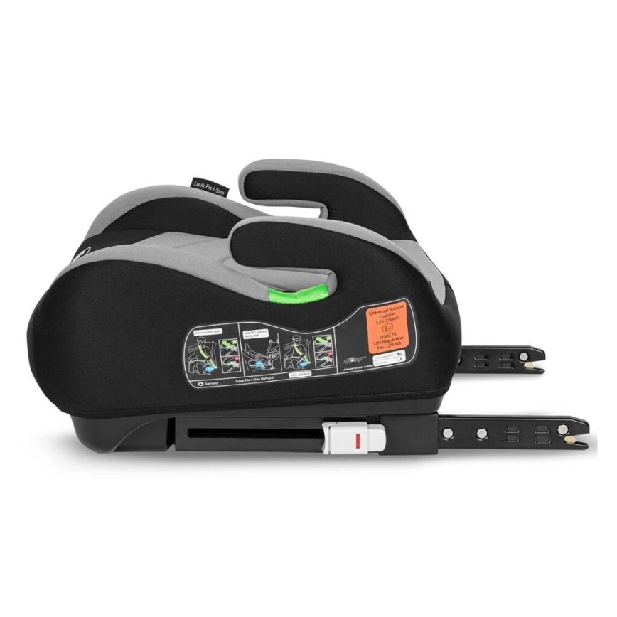 Lionelo - Automašīnas paaugstinājuma krēsliņš LUUK FIX i-Izmērs 125-150 cm melna/pelēka