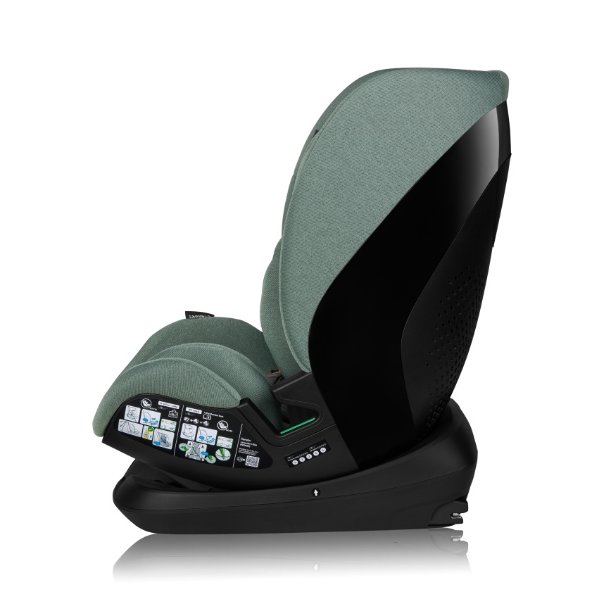Lionelo - Pagriežams bērnu autosēdeklis ar bāzi LAVENDER i-Size 76-150 cm, pistāciju zaļš