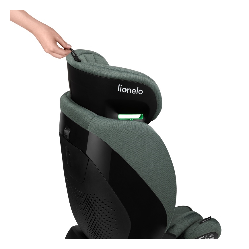 Lionelo - Pagriežams bērnu autosēdeklis ar bāzi LAVENDER i-Size 76-150 cm, pistāciju zaļš