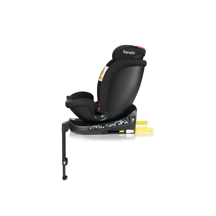 Lionelo - Autosēdeklis ar bāzi, pagriežams NAVY i-Size 40-150 cm melns/sarkans