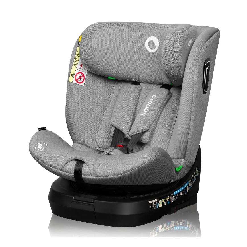 Lionelo - autosēdeklis ar pagriežamu bāzi BRAVE i-Size 40-150 cm, akmens pelēks
