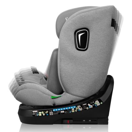 Lionelo - autosēdeklis ar pagriežamu bāzi BRAVE i-Size 40-150 cm, akmens pelēks