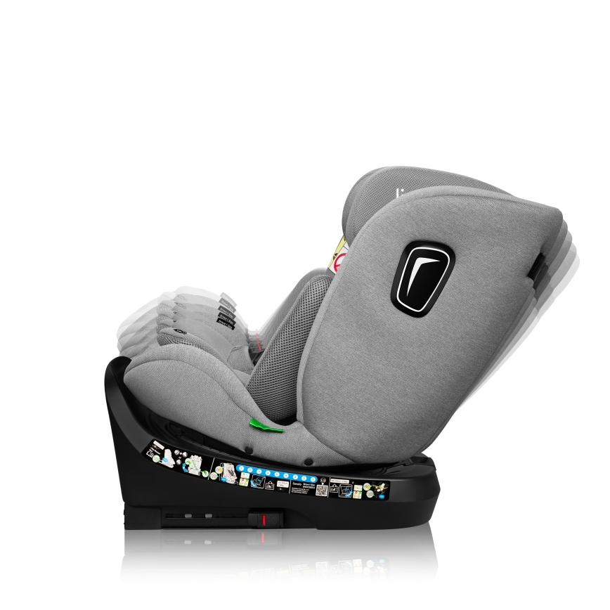 Lionelo - autosēdeklis ar pagriežamu bāzi BRAVE i-Size 40-150 cm, akmens pelēks