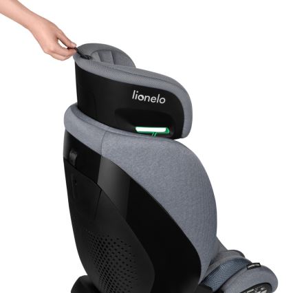 Lionelo - Autosēdeklis ar pagriežamu bāzi LAVENDER i-Size 76-150 cm Akmens pelēks