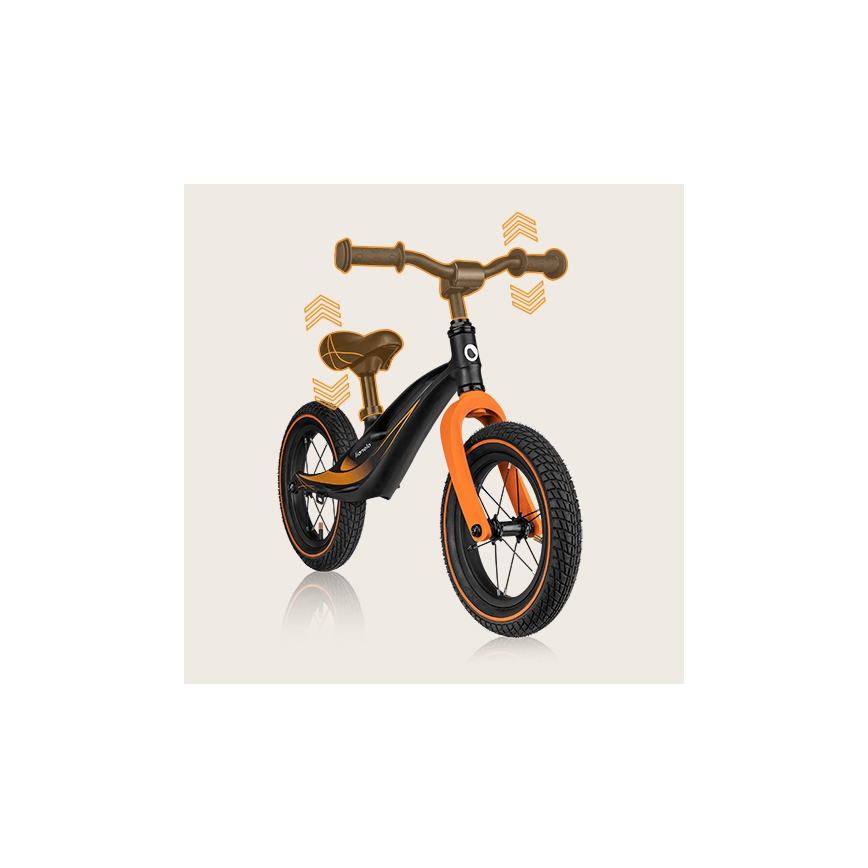 Lionelo - Balansa velosipēds BART AIR melns/oranžs