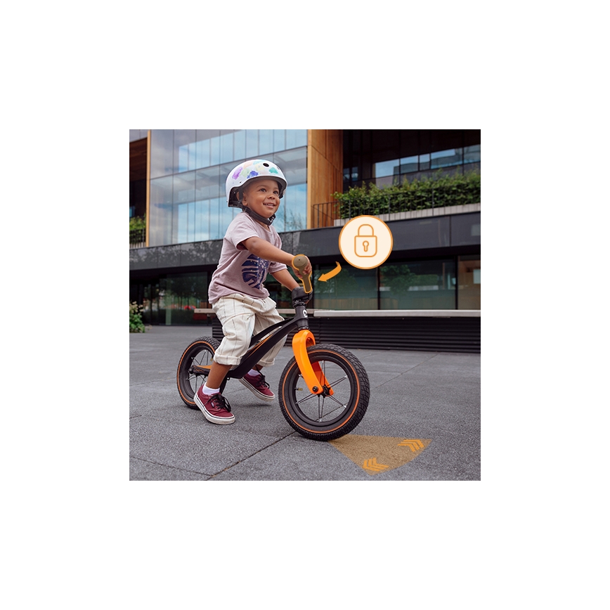 Lionelo - Balansa velosipēds BART AIR melns/oranžs