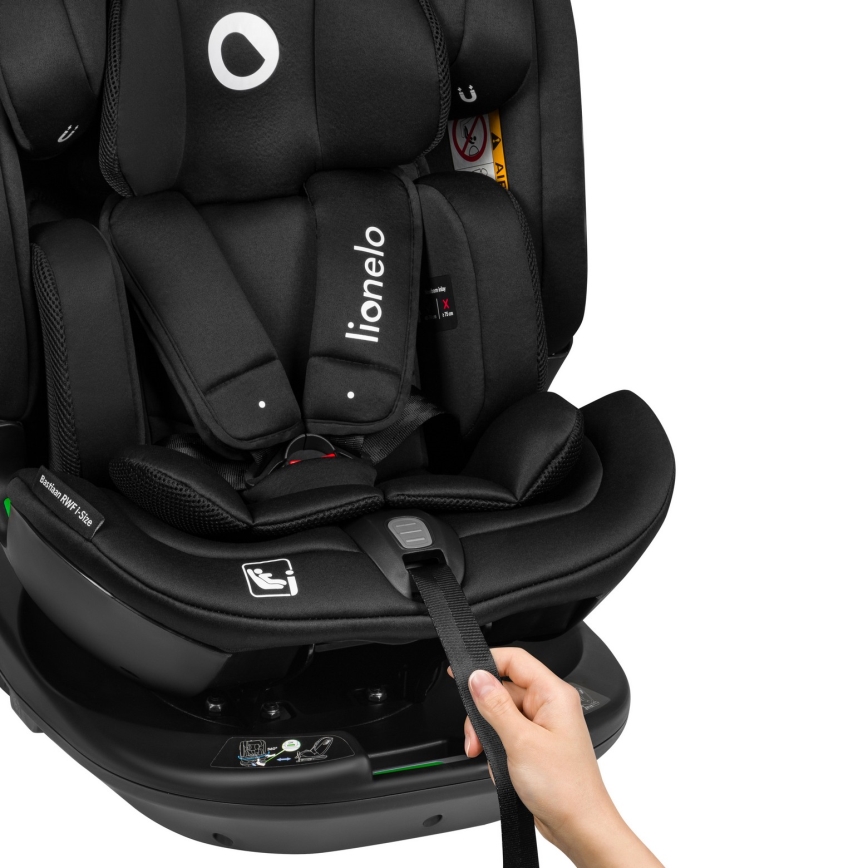Lionelo BASTIAAN i-Size bērnu autosēdeklis ar pagriežamu bāzi, 40-150 cm, Black Carbon