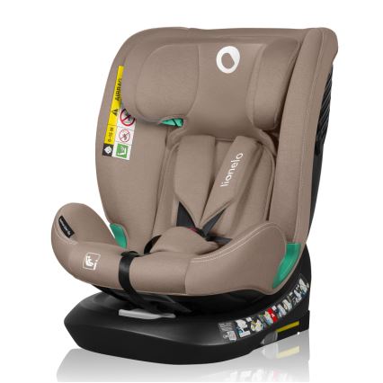 Lionelo - Bērnu autosēdeklis ar rotējošu bāzi BASTIAAN ONE i-Size 40-150 cm smilškrāsas