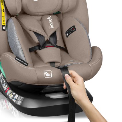Lionelo - Bērnu autosēdeklis ar rotējošu bāzi BASTIAAN ONE i-Size 40-150 cm smilškrāsas