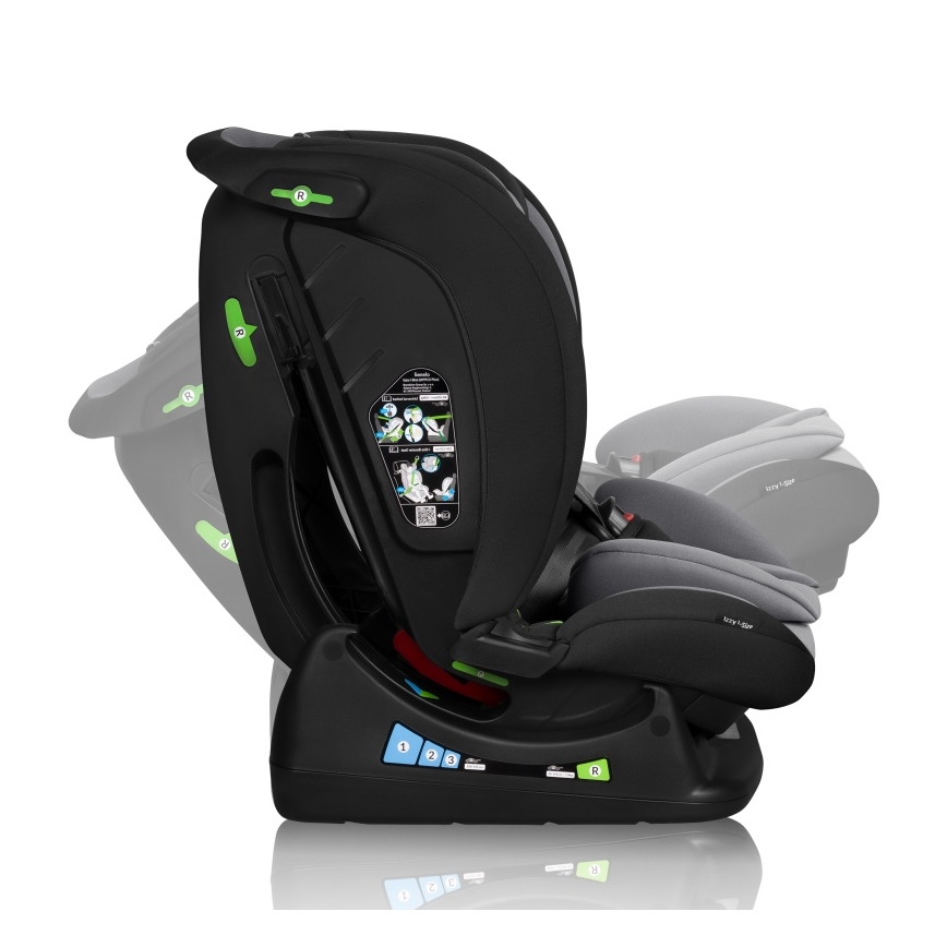 Lionelo - bērnu auto sēdeklis IZZY i-Size 40-150 cm melns/pelēks