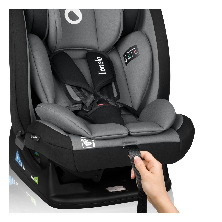 Lionelo - bērnu auto sēdeklis IZZY i-Size 40-150 cm melns/pelēks