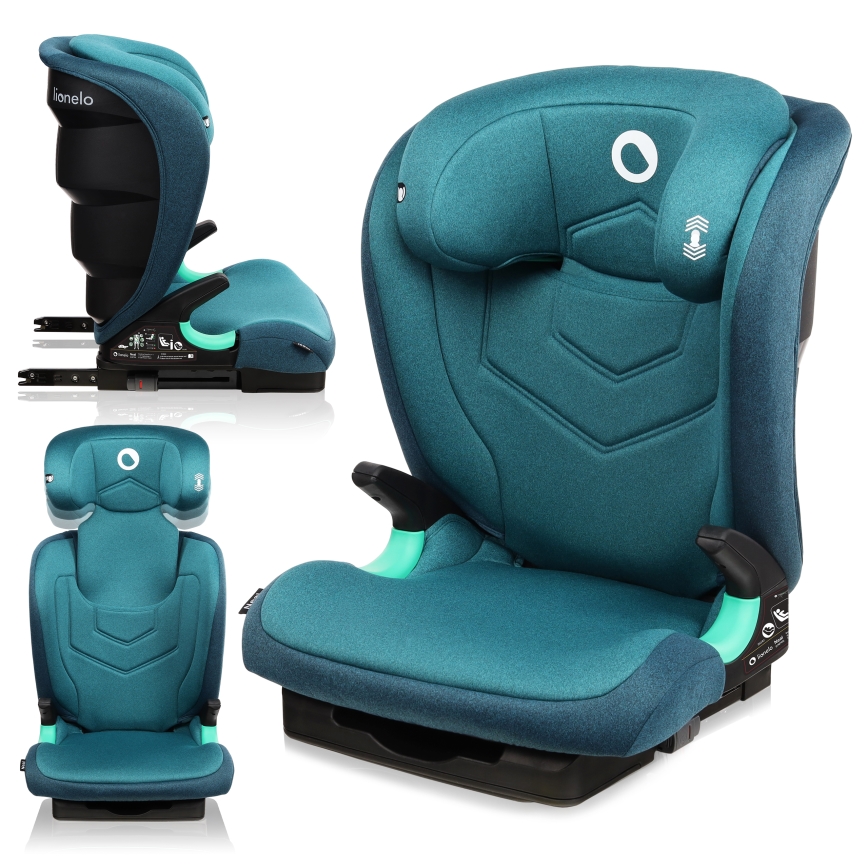 Lionelo - bērnu auto sēdeklis NEAL i-Size 100-150 cm zaļš/tirkīzzils