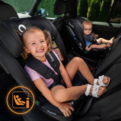 Lionelo - Bērnu autokrēsls ar bāzi, pagriežams BASTIAAN i-Size 40-150 cm Grey Stone