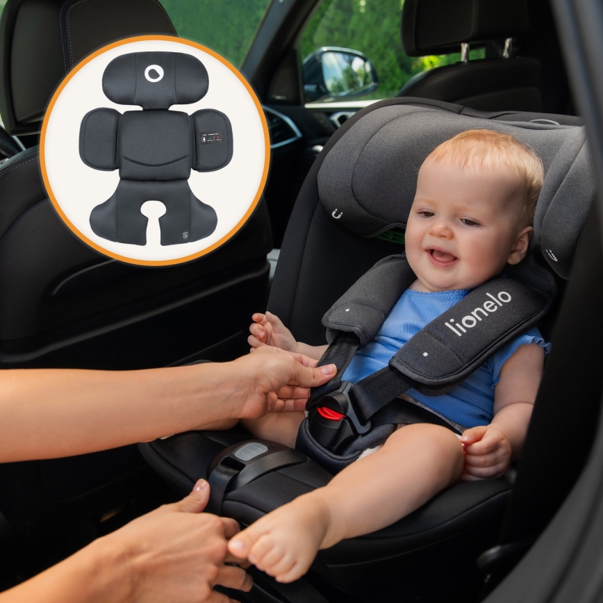 Lionelo - Bērnu autokrēsls ar bāzi, pagriežams BASTIAAN i-Size 40-150 cm Grey Stone