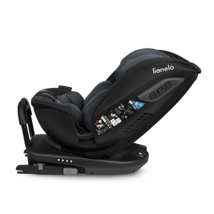 Lionelo - Bērnu autokrēsls ar bāzi, pagriežams BASTIAAN i-Size 40-150 cm Grey Stone