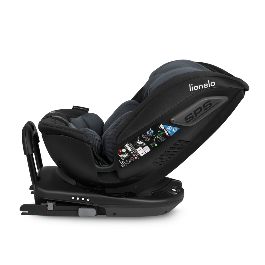 Lionelo - Bērnu autokrēsls ar bāzi, pagriežams BASTIAAN i-Size 40-150 cm Grey Stone
