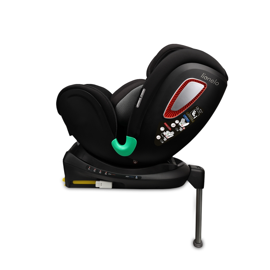 Lionelo - Bērnu autosēdeklis ar rotējošu bāzi ANTOON PLUS i-Size 40-105 cm Melns Onikss