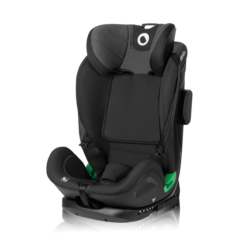 Lionelo - Bērnu autokrēsls ar pagriežamu bāzi HARPER i-Size 76-150 cm Black Carbon