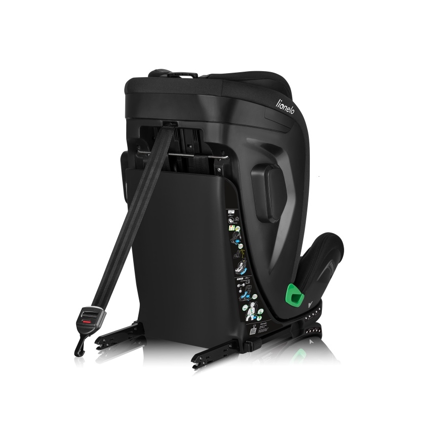 Lionelo - Bērnu autokrēsls ar pagriežamu bāzi HARPER i-Size 76-150 cm Black Carbon