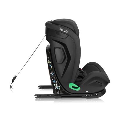 Lionelo - Bērnu autokrēsls ar pagriežamu bāzi HARPER i-Size 76-150 cm Black Carbon