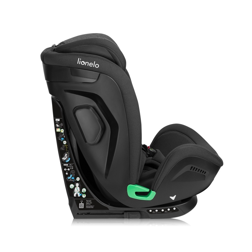 Lionelo - Bērnu autokrēsls ar pagriežamu bāzi HARPER i-Size 76-150 cm Black Carbon