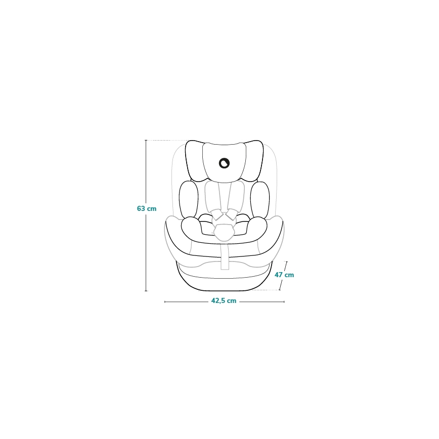 Lionelo - Bērnu autokrēsls ar pagriežamu bāzi HARPER i-Size 76-150 cm Black Carbon