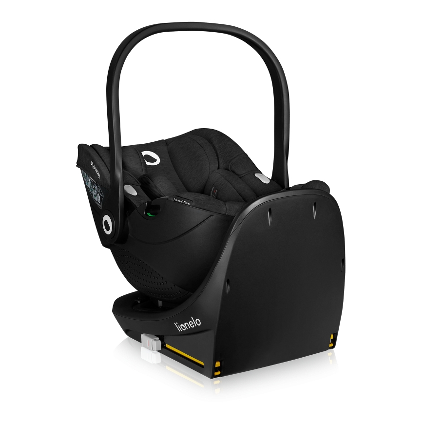 Lionelo - Bērnu autokrēsls ar pagriežamu bāzi MOXIE SET i-Size 40-87 cm Black Carbon