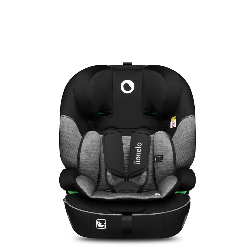Lionelo - Bērnu autokrēsls LEVI i-Size 76-150 cm, melns/pelēks