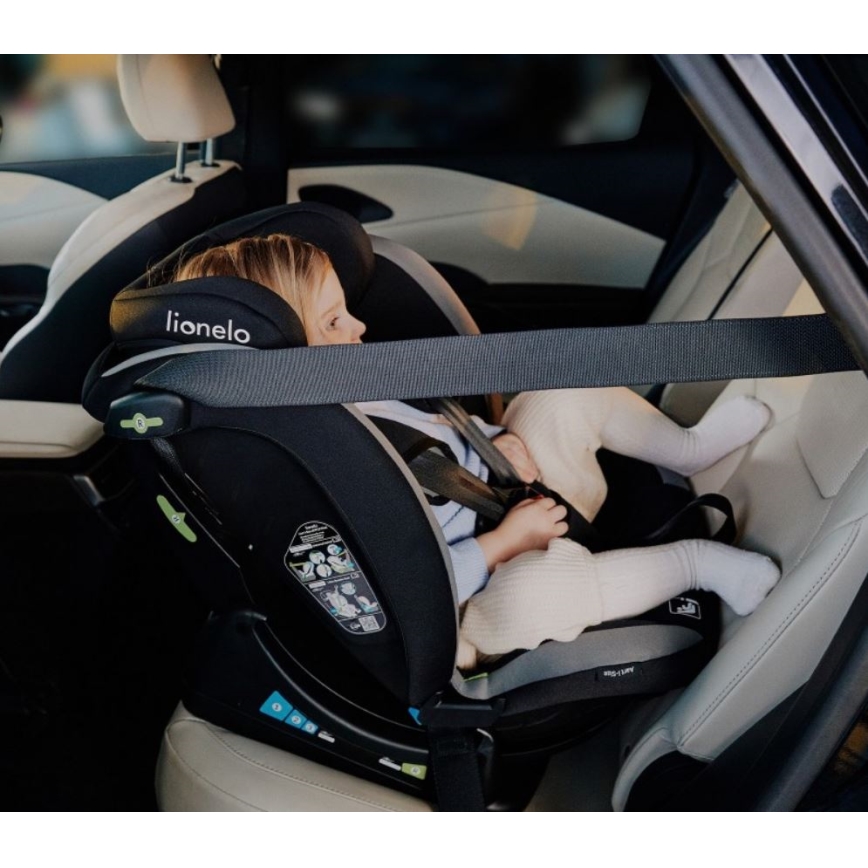 Lionelo - Bērnu autosēdeklis AART i-Size 40-150 cm melns/pelēks