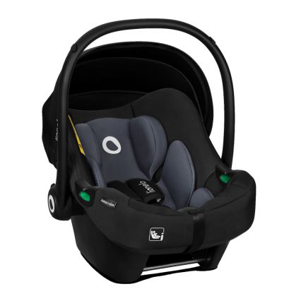Lionelo - Bērnu autosēdeklis ar bāzi ASTRID SET i-Size 40-87 cm melns/pelēgs