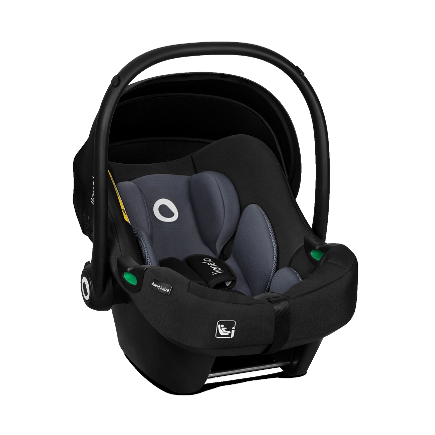 Lionelo - Bērnu autosēdeklis ar bāzi ASTRID SET i-Size 40-87 cm melns/pelēgs