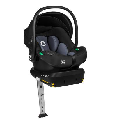 Lionelo - Bērnu autosēdeklis ar bāzi ASTRID SET i-Size 40-87 cm melns/pelēgs
