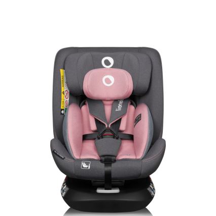 Lionelo - Pagriežams bērnu autosēdeklis ar bāzi BASTIAAN ONE i-Size 40-150 cm rozā