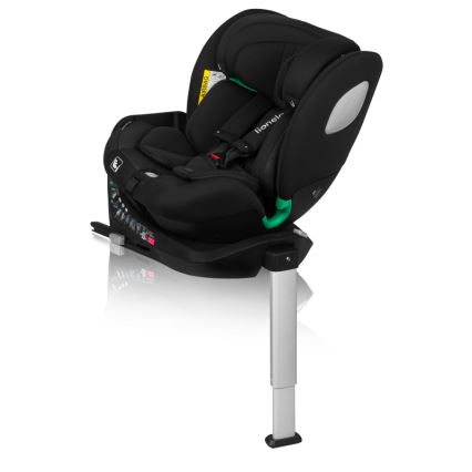 Lionelo - Pagriežams autosēdeklis ar bāzi BRAAM AIR i-Size 40-150 cm Melns Carbon