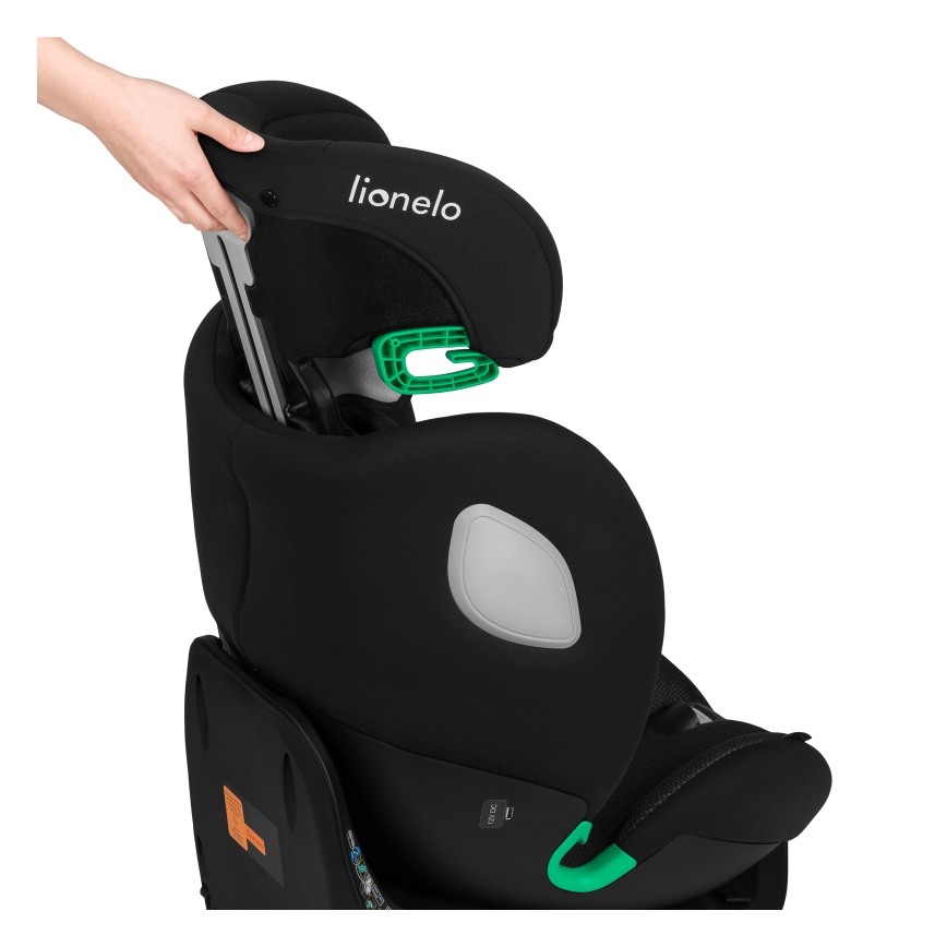 Lionelo - Pagriežams autosēdeklis ar bāzi BRAAM AIR i-Size 40-150 cm Melns Carbon
