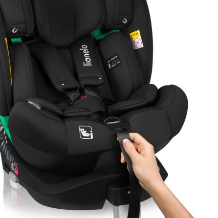 Lionelo - Pagriežams autosēdeklis ar bāzi BRAAM AIR i-Size 40-150 cm Melns Carbon