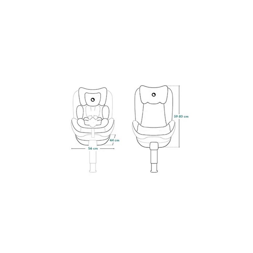 Lionelo - Pagriežams autosēdeklis ar bāzi BRAAM AIR i-Size 40-150 cm Melns Carbon