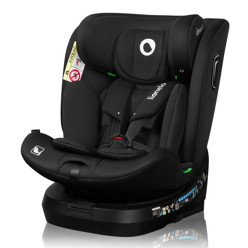Lionelo - Bērnu autosēdeklis ar bāzi, pagriezams BRAVE i-Size 40-150 cm Black Carbon